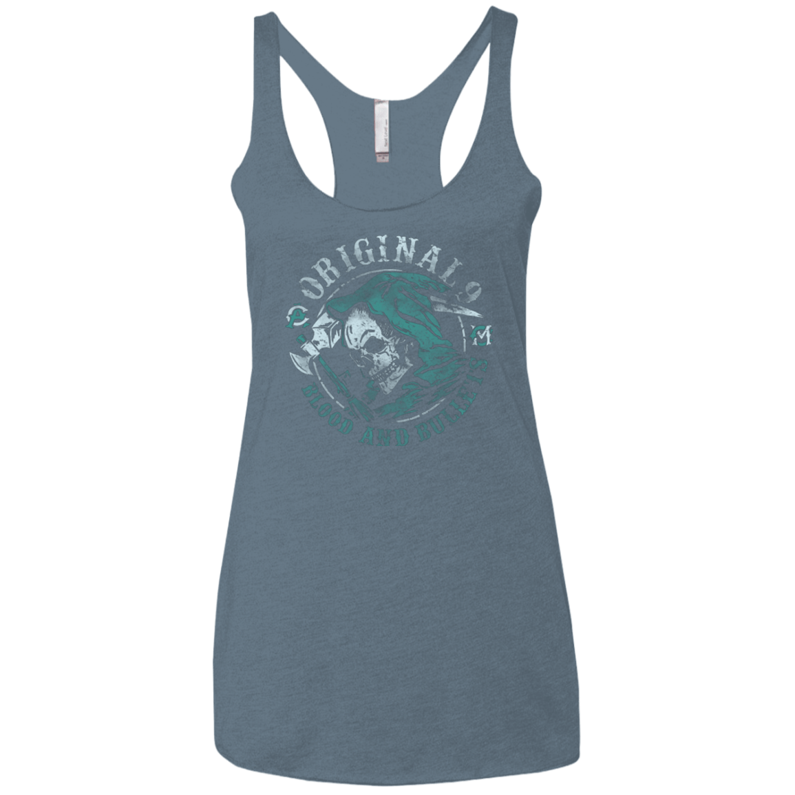 T-Shirts Indigo / X-Small Blood and Bullets Women's Triblend Racerback Tank