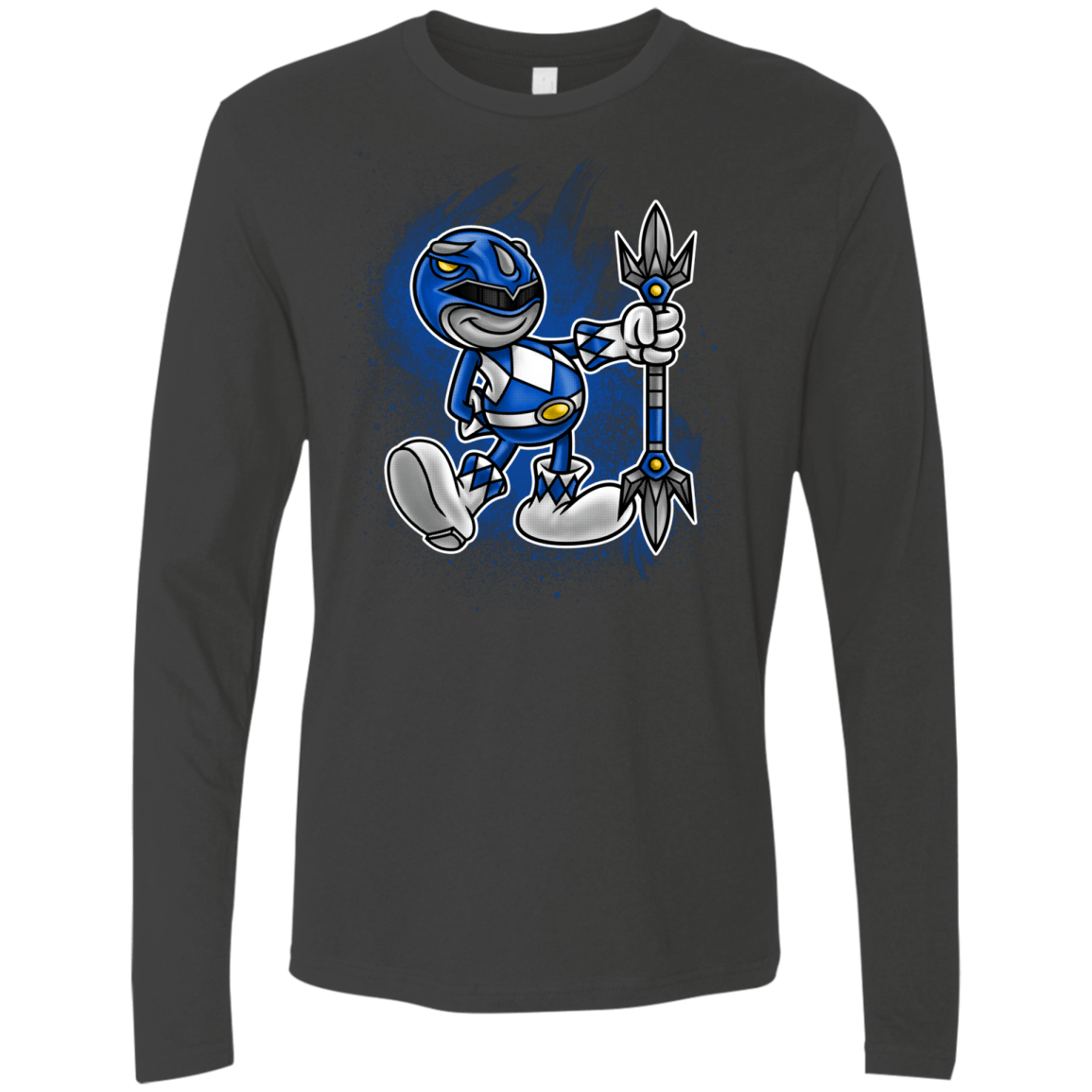 T-Shirts Heavy Metal / Small Blue Ranger Artwork Men's Premium Long Sleeve