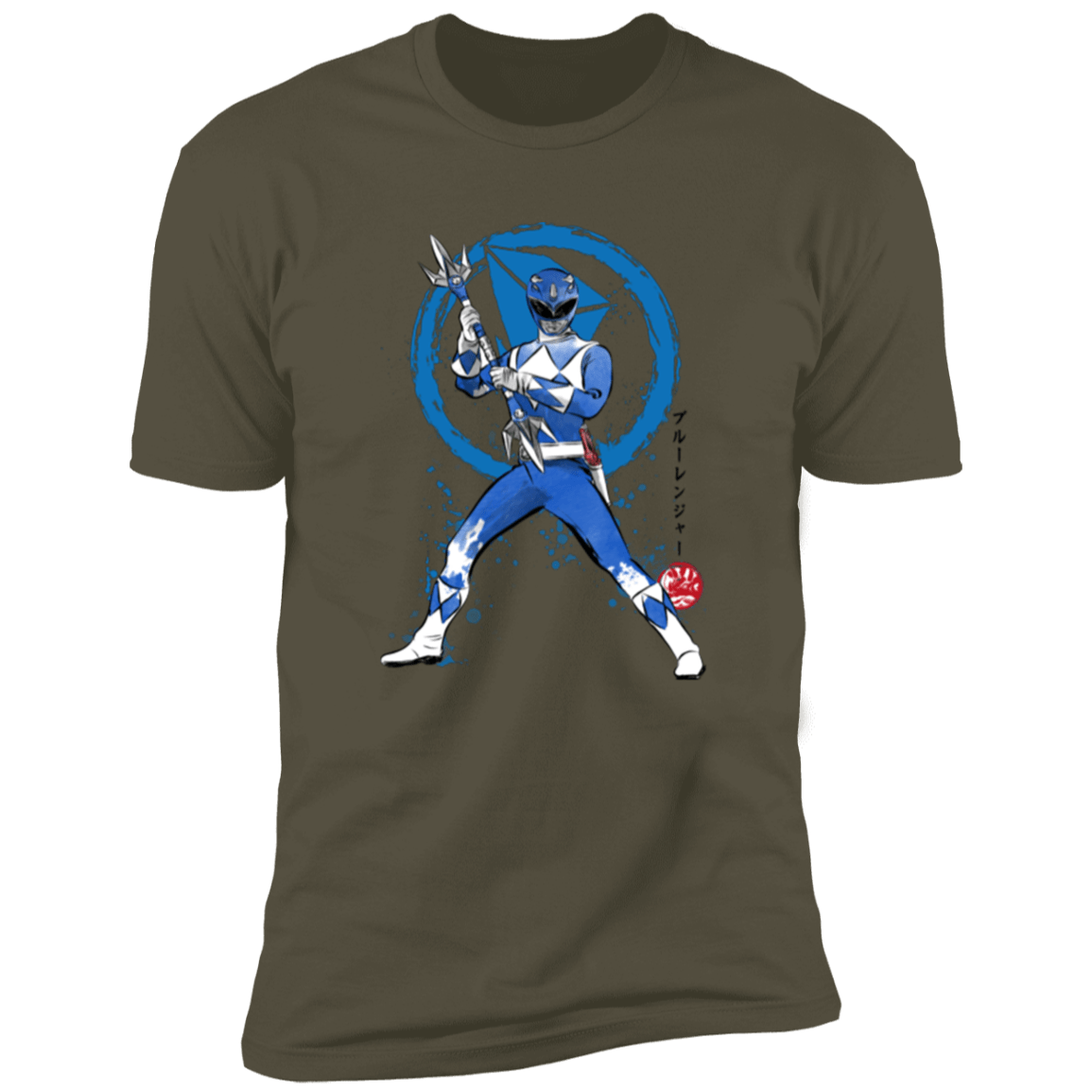 T-Shirts Military Green / S Blue Ranger sumi-e Men's Premium T-Shirt