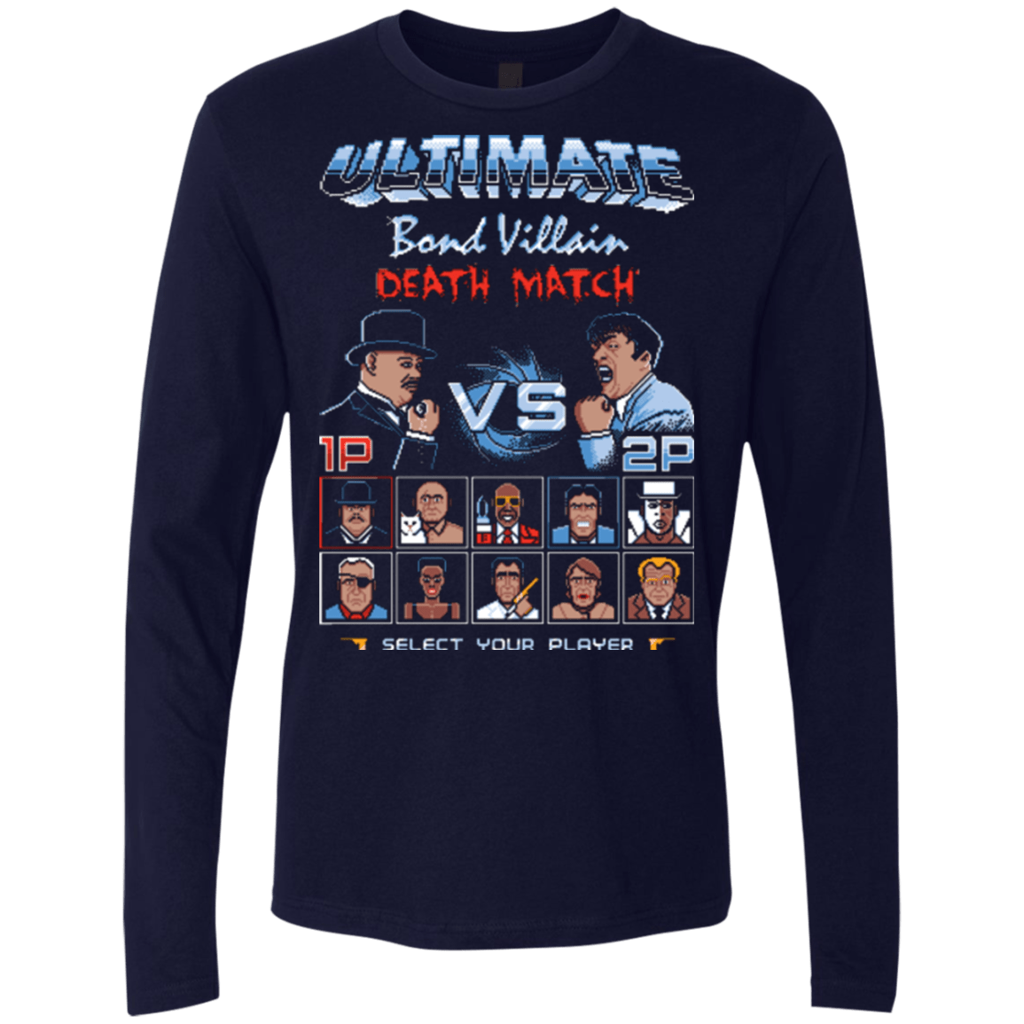 T-Shirts Midnight Navy / Small Bond Villain Death Match Men's Premium Long Sleeve