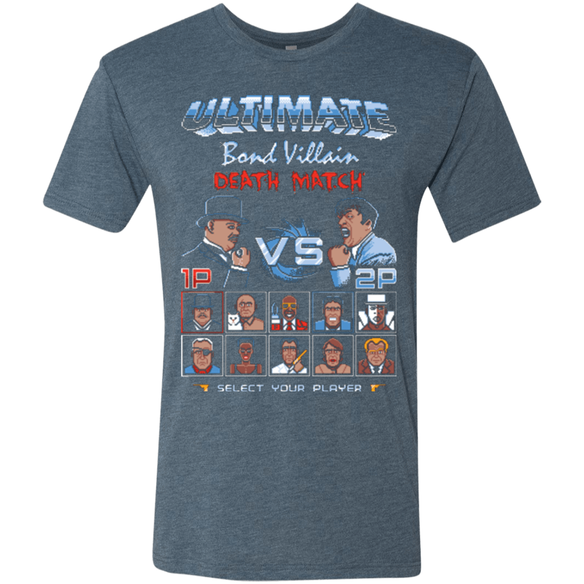 T-Shirts Indigo / Small Bond Villain Death Match Men's Triblend T-Shirt