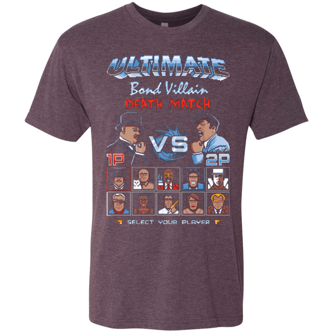 T-Shirts Vintage Purple / Small Bond Villain Death Match Men's Triblend T-Shirt