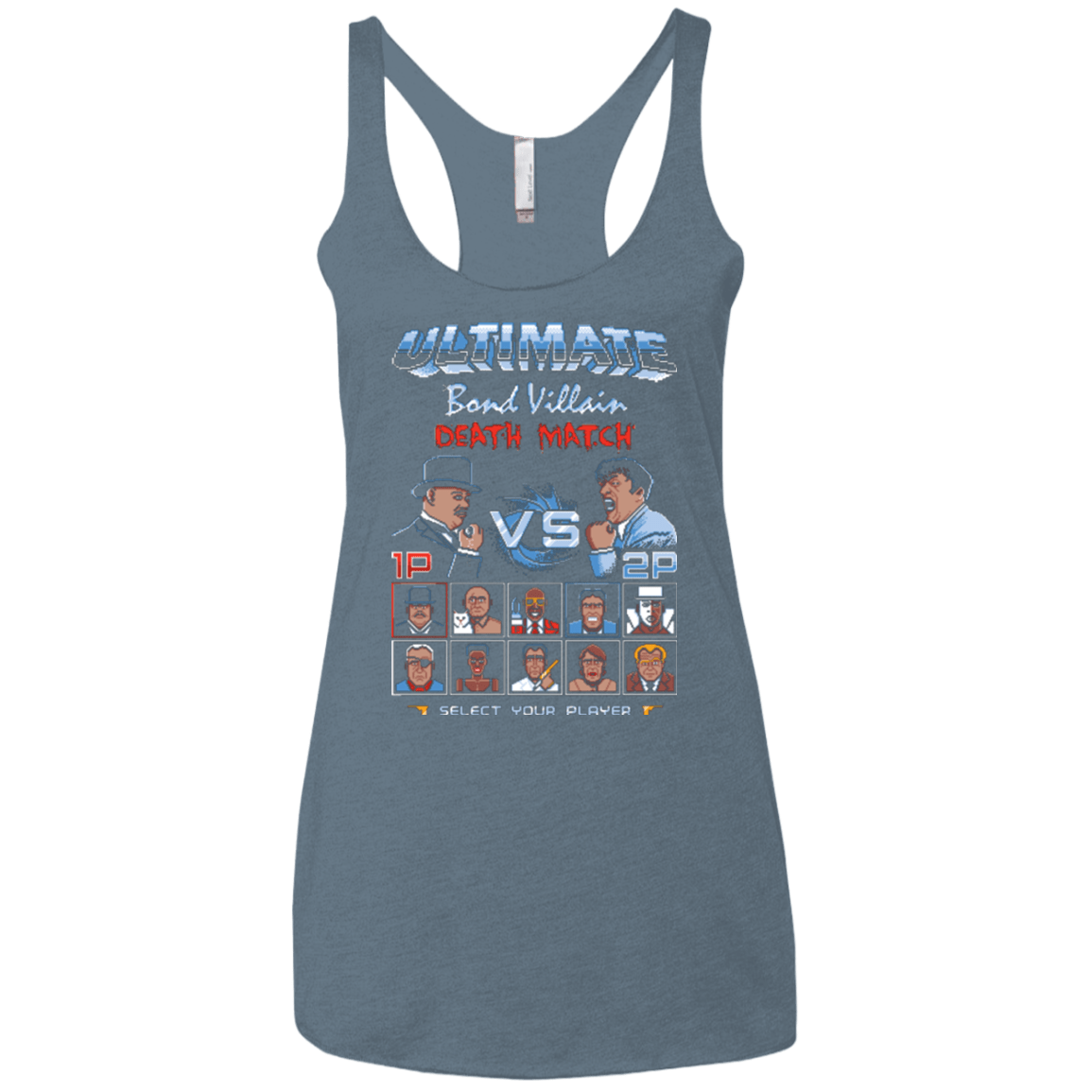 T-Shirts Indigo / X-Small Bond Villain Death Match Women's Triblend Racerback Tank