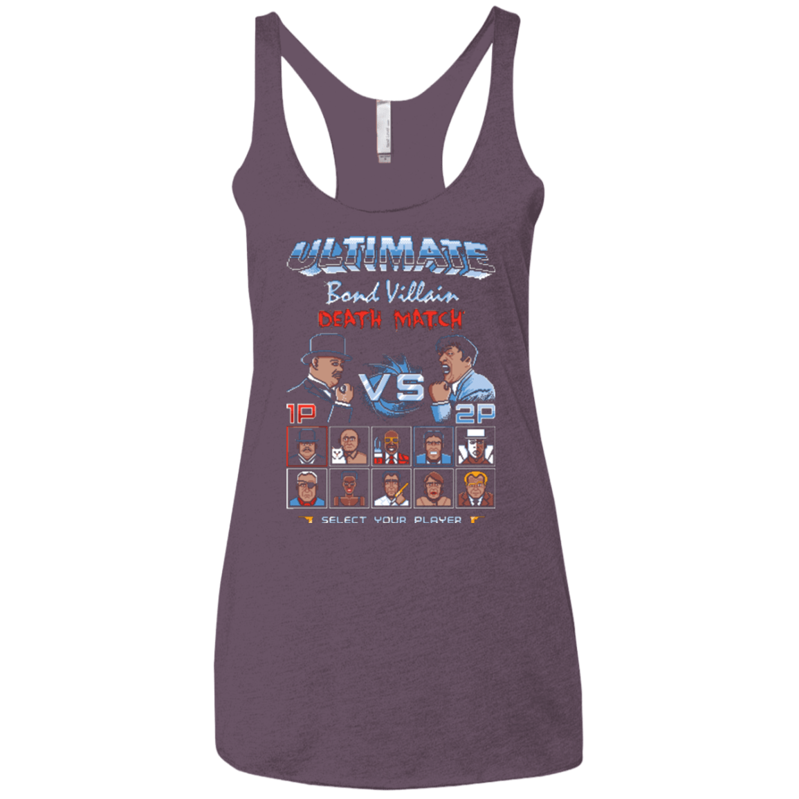 T-Shirts Vintage Purple / X-Small Bond Villain Death Match Women's Triblend Racerback Tank