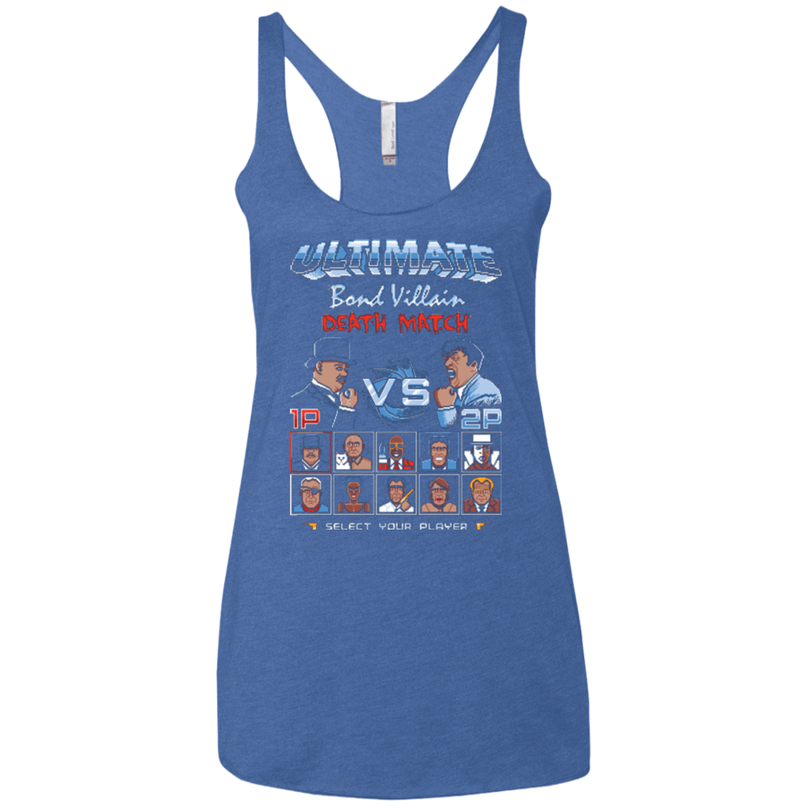 T-Shirts Vintage Royal / X-Small Bond Villain Death Match Women's Triblend Racerback Tank