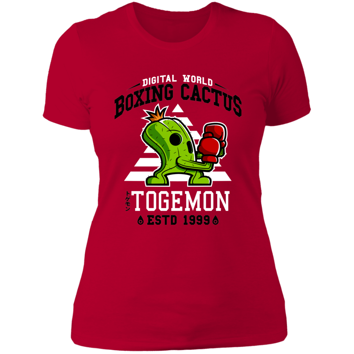 T-Shirts Red / S Boxing Digital Cactus Monster Women's Premium T-Shirt