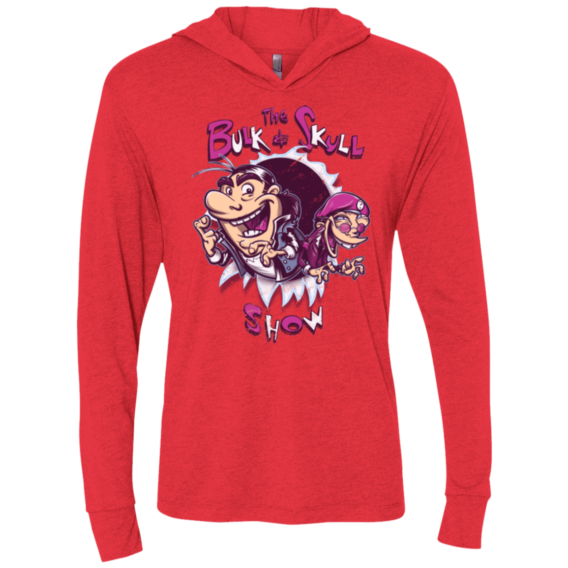 T-Shirts Vintage Red / X-Small Bulk and Skull Show Triblend Long Sleeve Hoodie Tee
