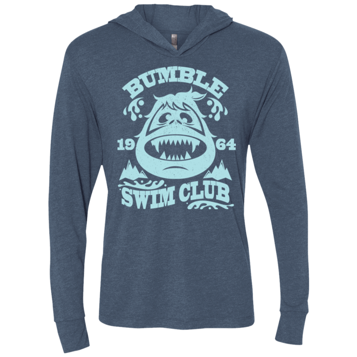 T-Shirts Indigo / X-Small Bumble Club Triblend Long Sleeve Hoodie Tee