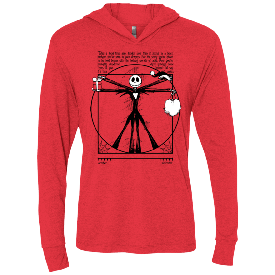 T-Shirts Vintage Red / X-Small Burtruvian Man Triblend Long Sleeve Hoodie Tee