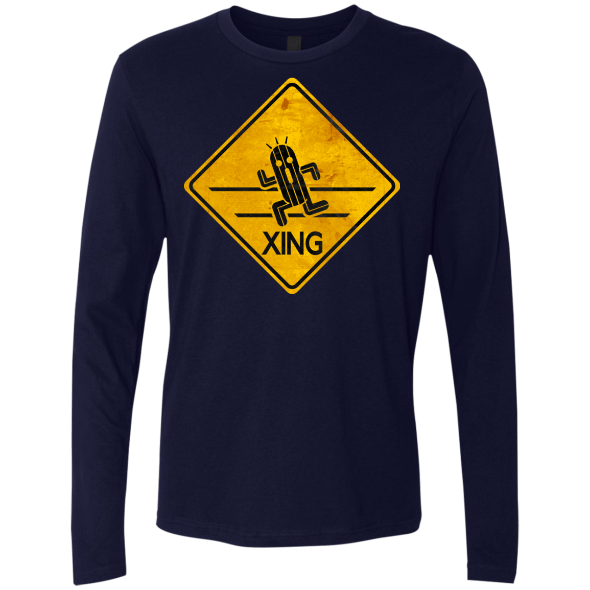 T-Shirts Midnight Navy / Small Cactuar Crossing Men's Premium Long Sleeve