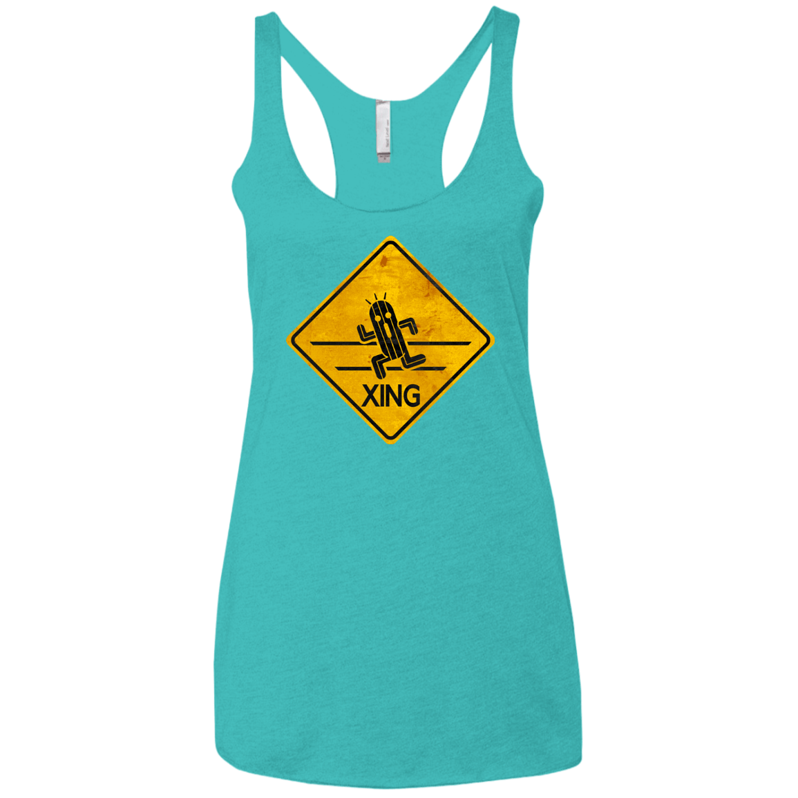 T-Shirts Tahiti Blue / X-Small Cactuar Crossing Women's Triblend Racerback Tank