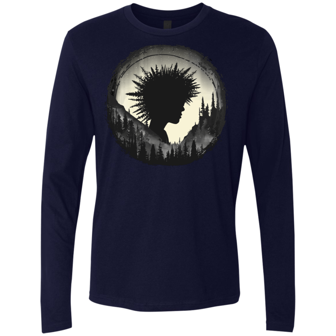 T-Shirts Midnight Navy / S Camp Hair Men's Premium Long Sleeve