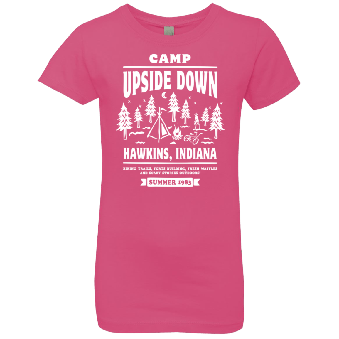 T-Shirts Hot Pink / YXS Camp Upside Down Girls Premium T-Shirt