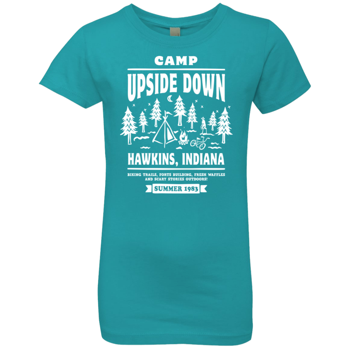 T-Shirts Tahiti Blue / YXS Camp Upside Down Girls Premium T-Shirt