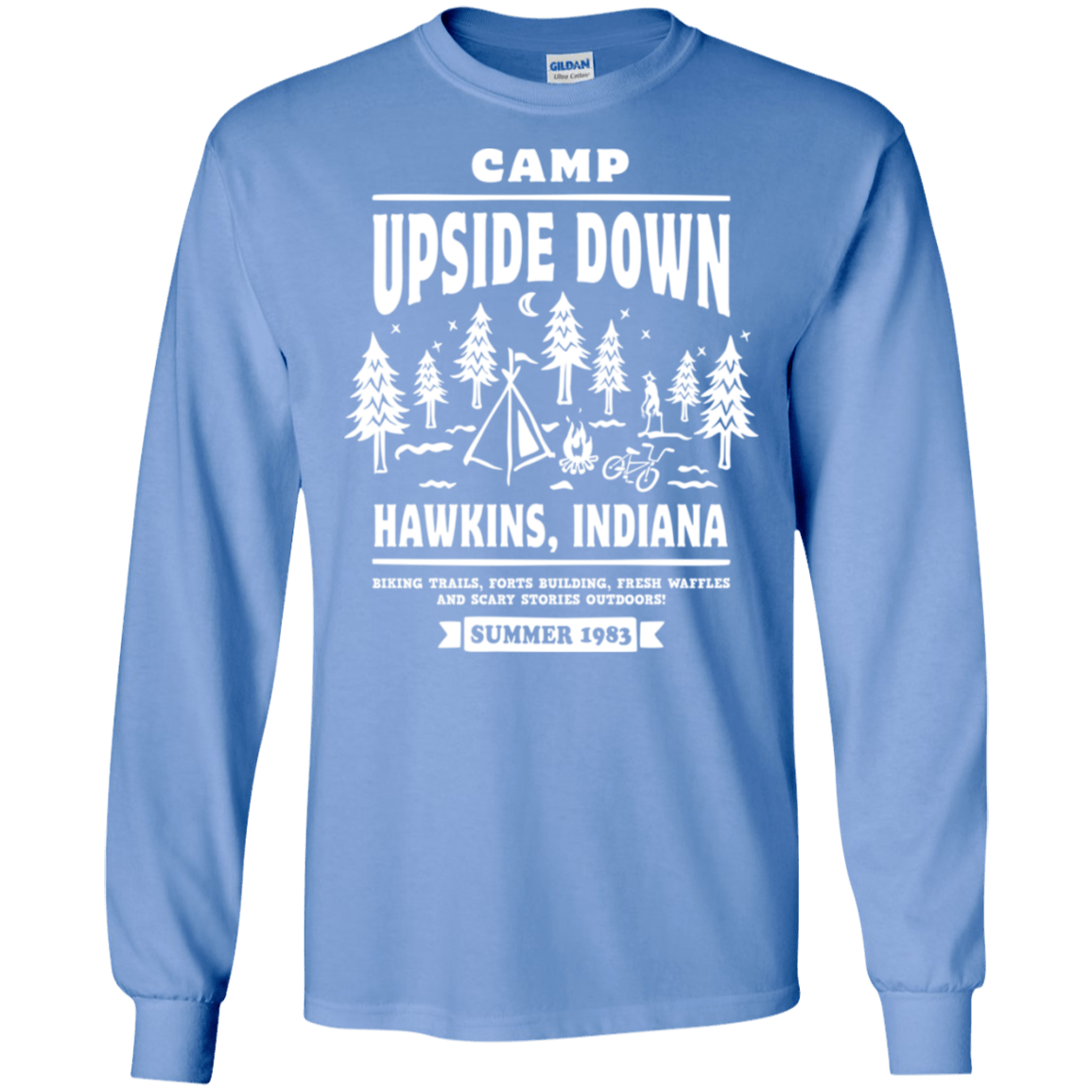 T-Shirts Carolina Blue / S Camp Upside Down Men's Long Sleeve T-Shirt