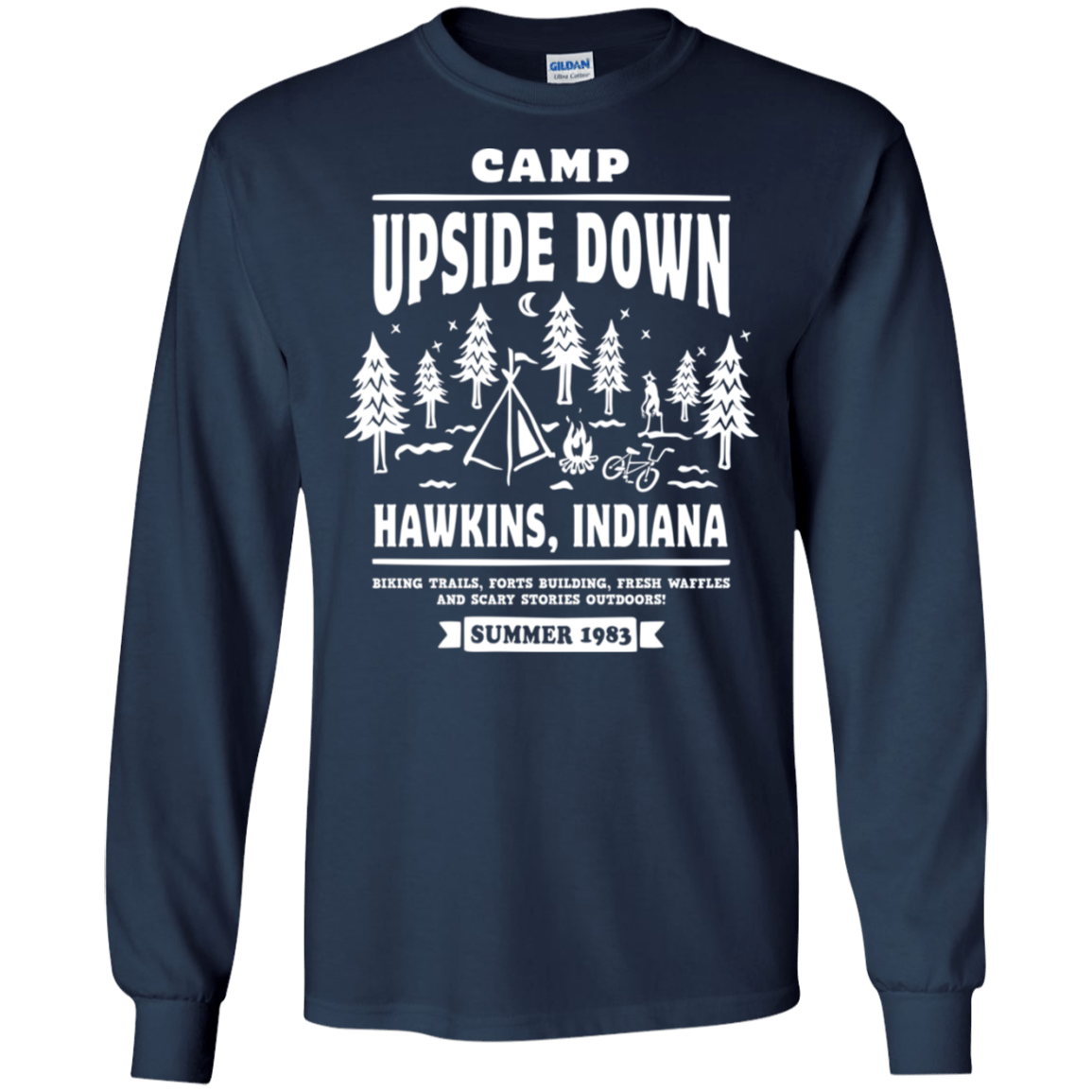 T-Shirts Navy / S Camp Upside Down Men's Long Sleeve T-Shirt
