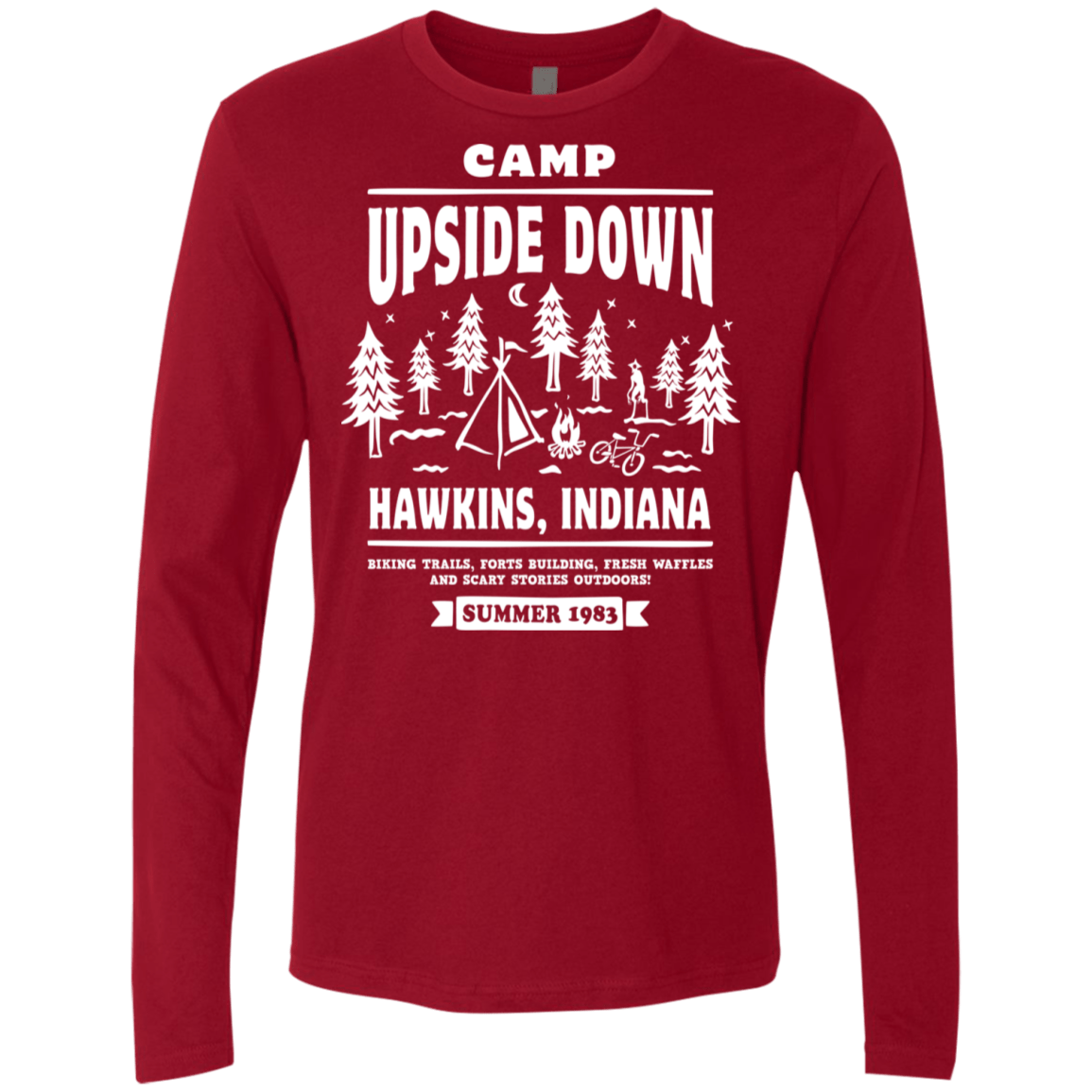 T-Shirts Cardinal / S Camp Upside Down Men's Premium Long Sleeve
