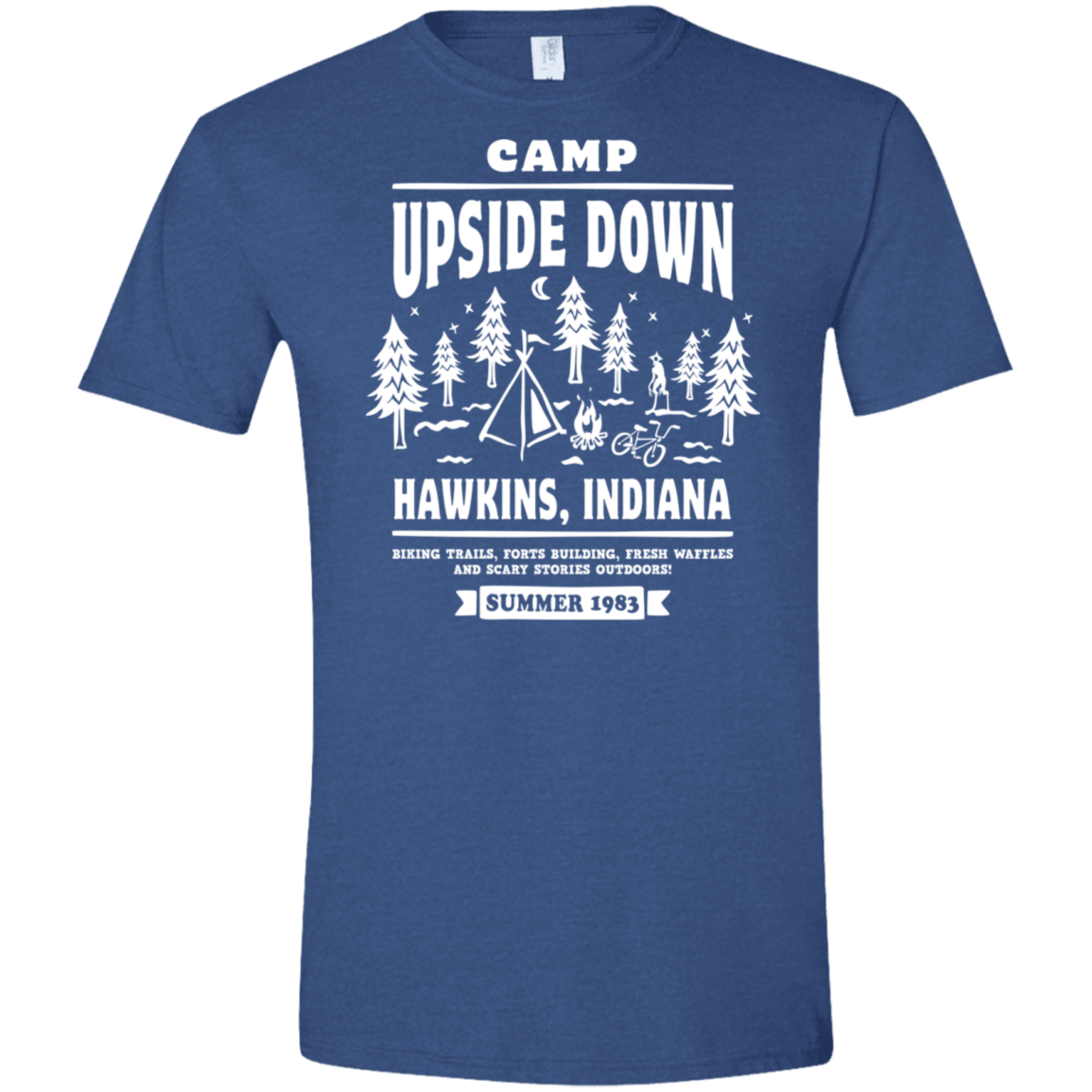 T-Shirts Heather Royal / X-Small Camp Upside Down Men's Semi-Fitted Softstyle