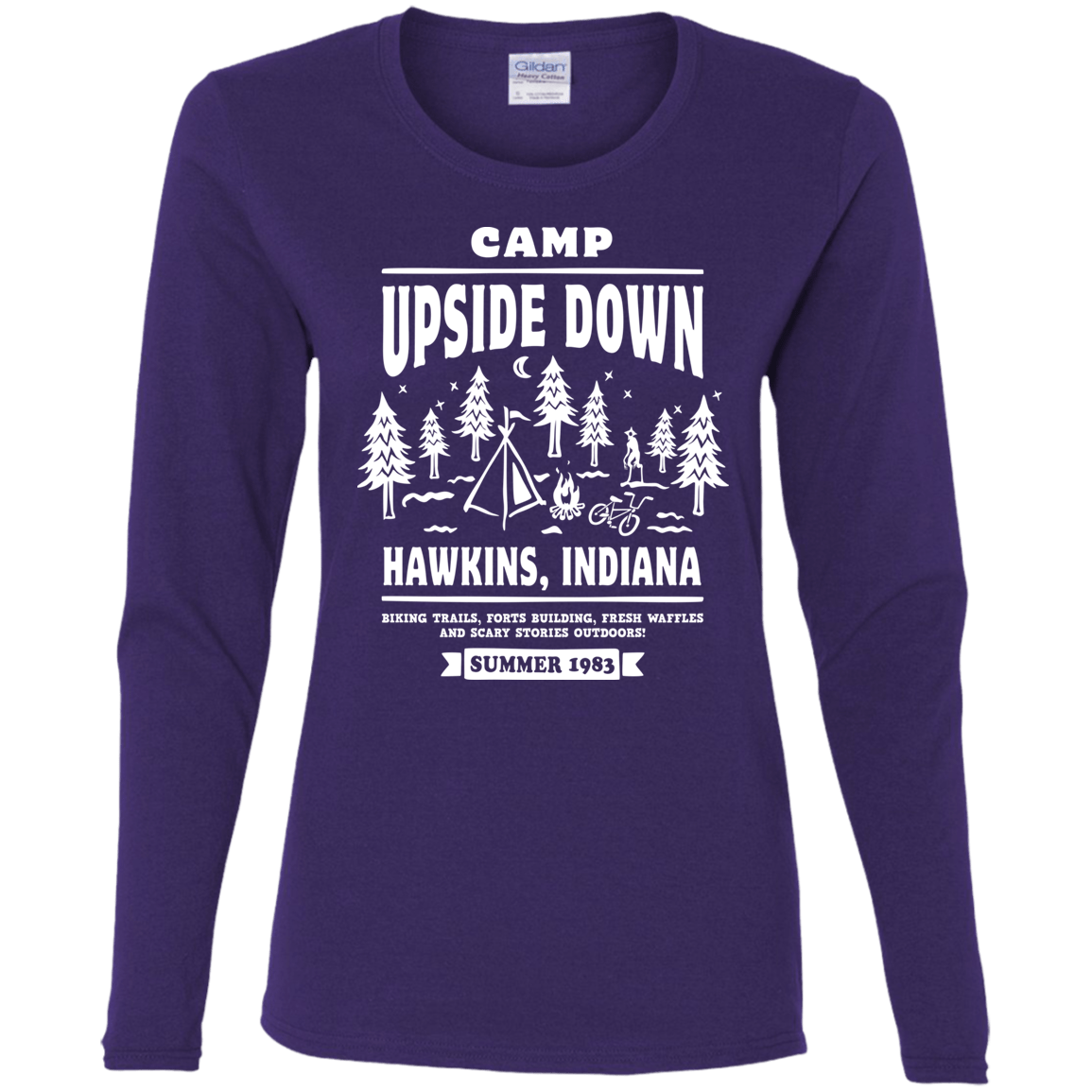 T-Shirts Purple / S Camp Upside Down Women's Long Sleeve T-Shirt