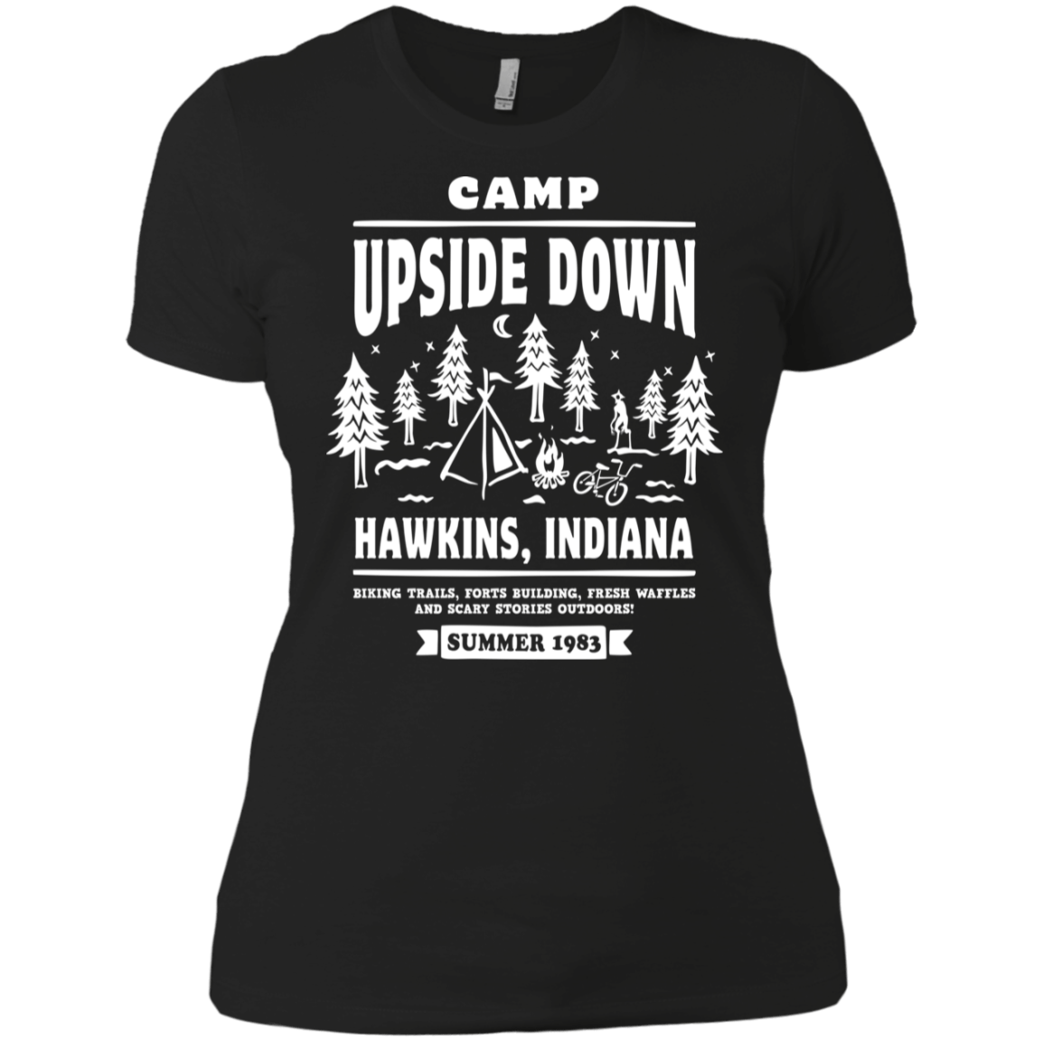 T-Shirts Black / X-Small Camp Upside Down Women's Premium T-Shirt