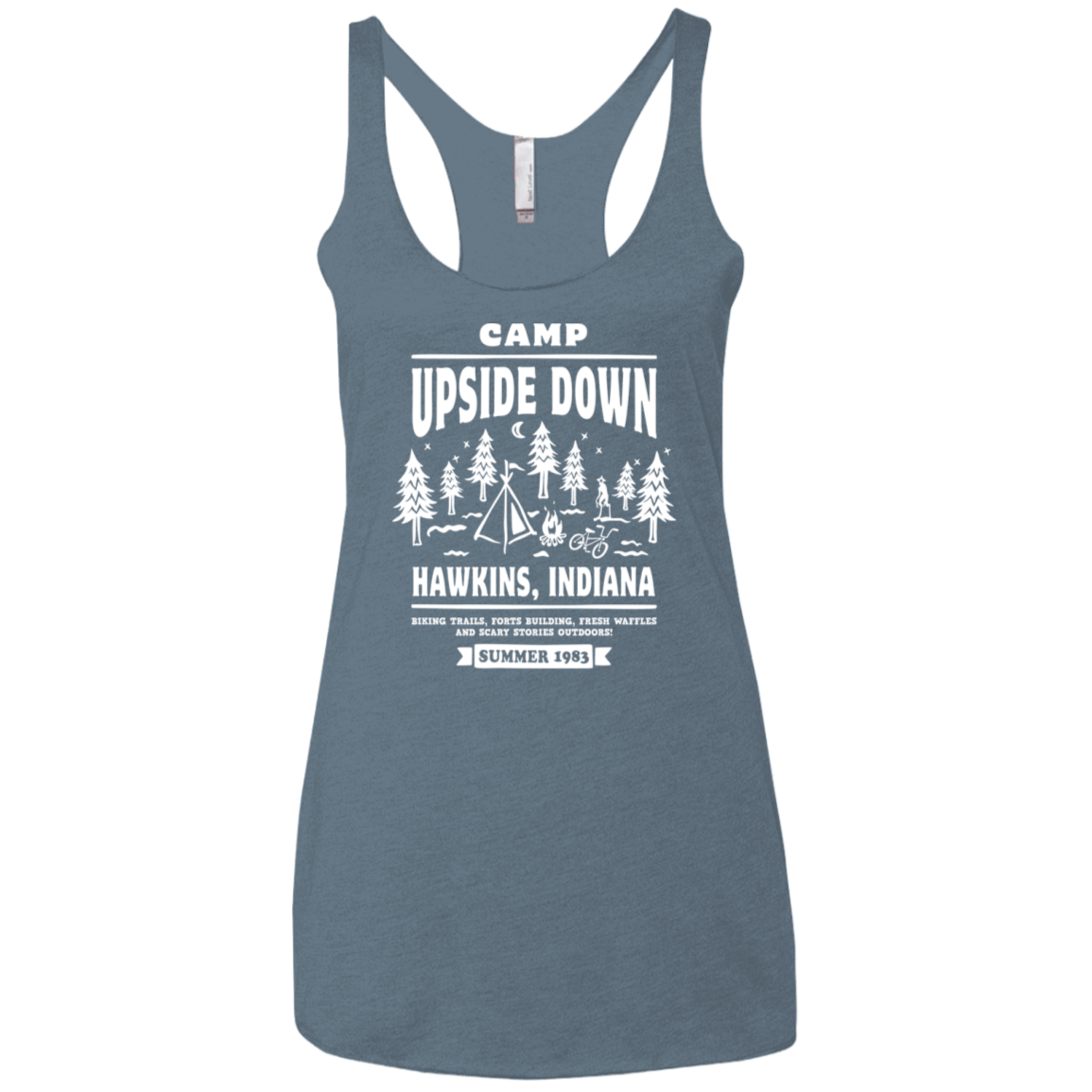 T-Shirts Indigo / X-Small Camp Upside Down Women's Triblend Racerback Tank