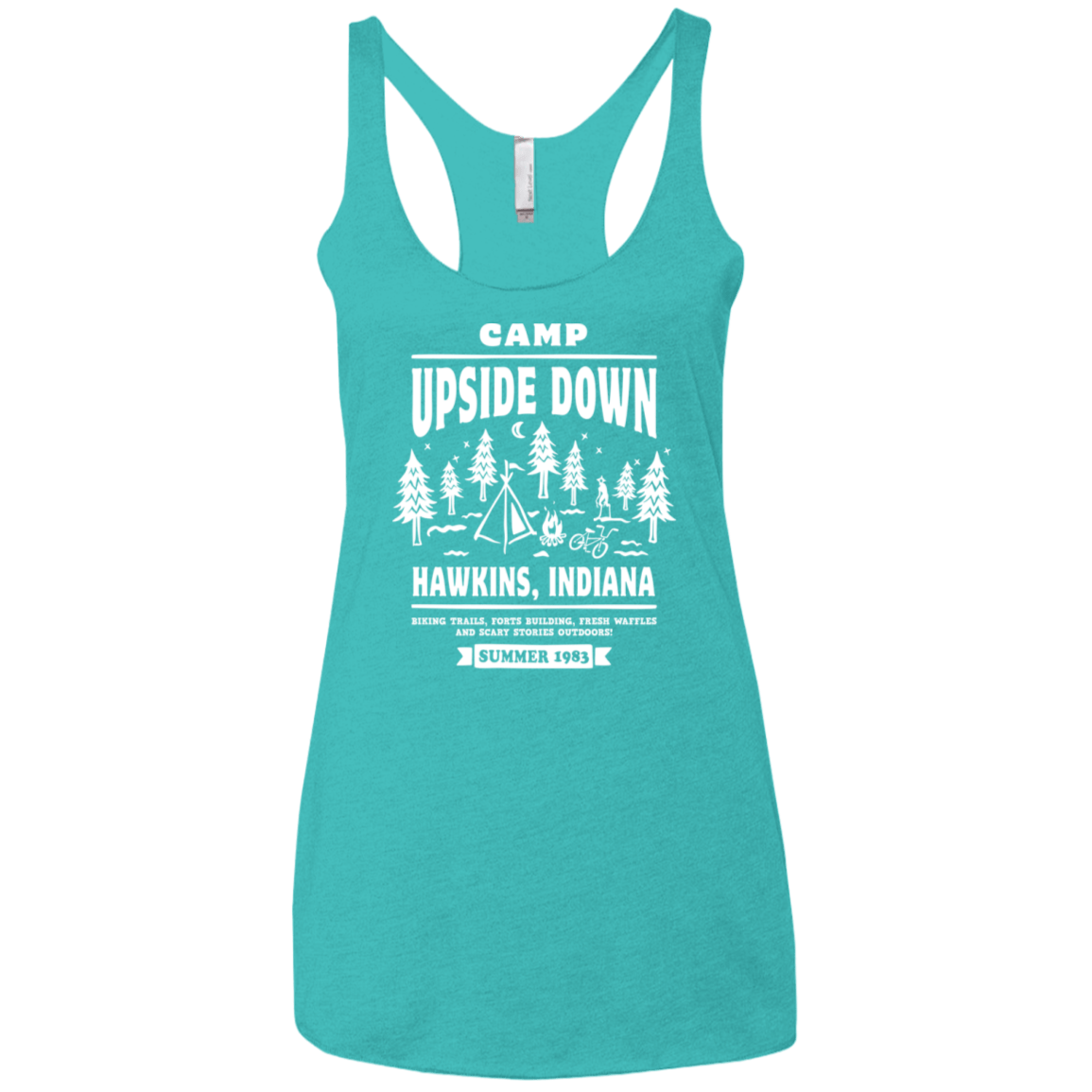 T-Shirts Tahiti Blue / X-Small Camp Upside Down Women's Triblend Racerback Tank