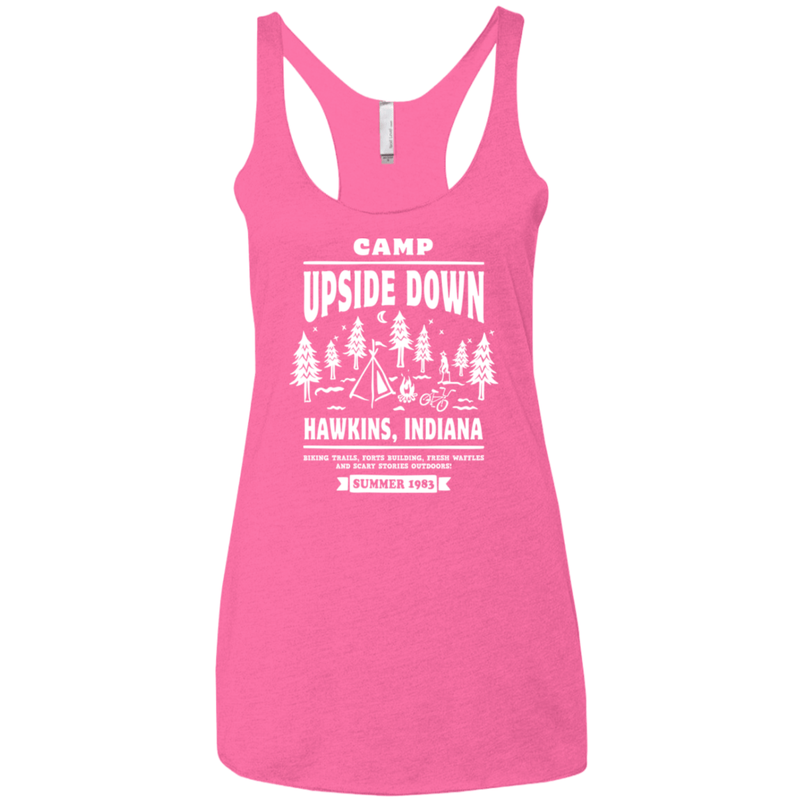 T-Shirts Vintage Pink / X-Small Camp Upside Down Women's Triblend Racerback Tank