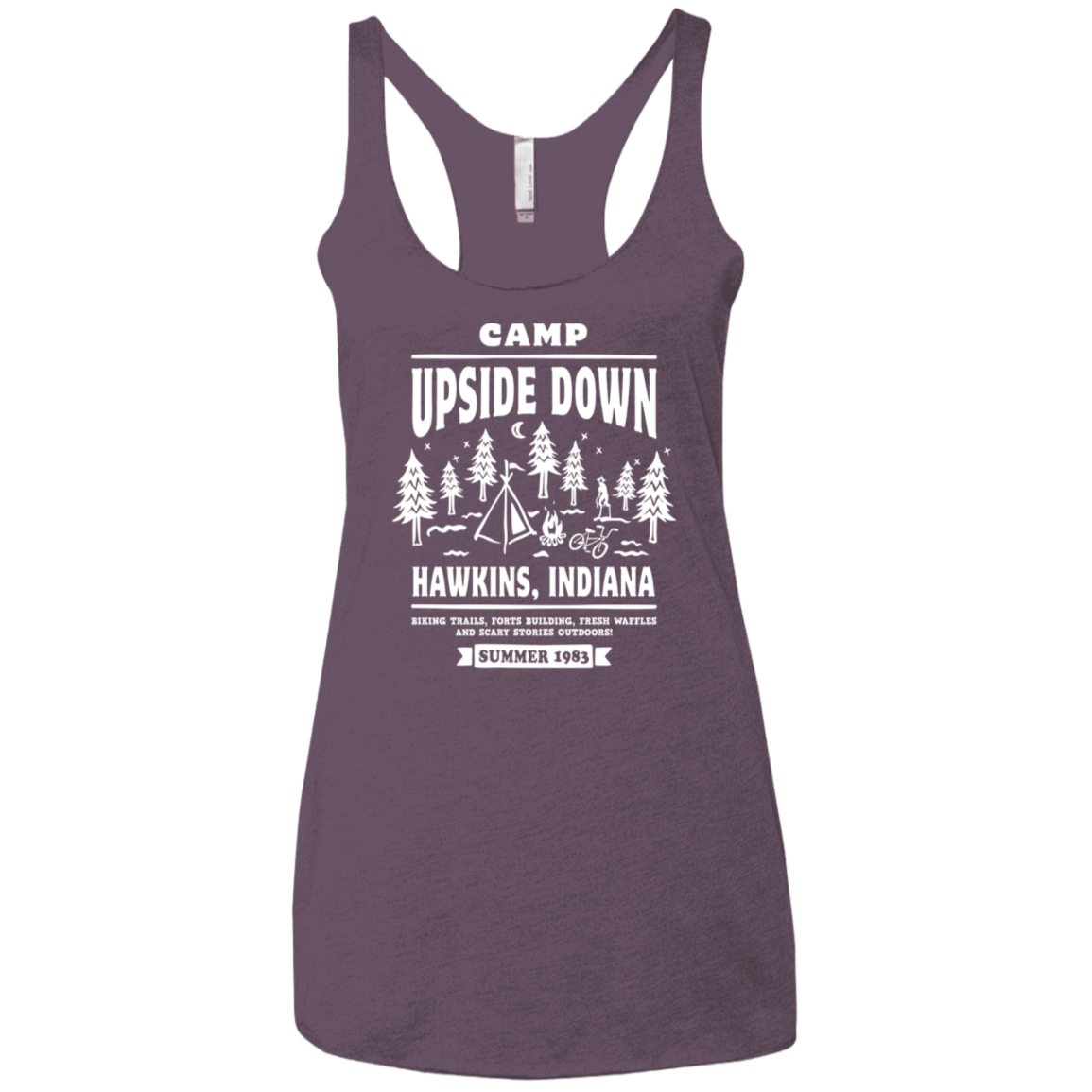 T-Shirts Vintage Purple / X-Small Camp Upside Down Women's Triblend Racerback Tank