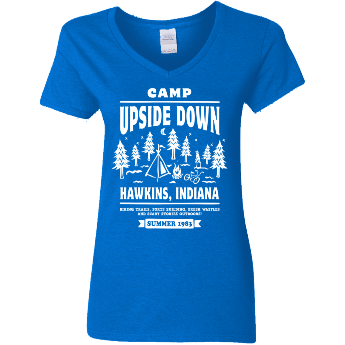T-Shirts Royal / S Camp Upside Down Women's V-Neck T-Shirt