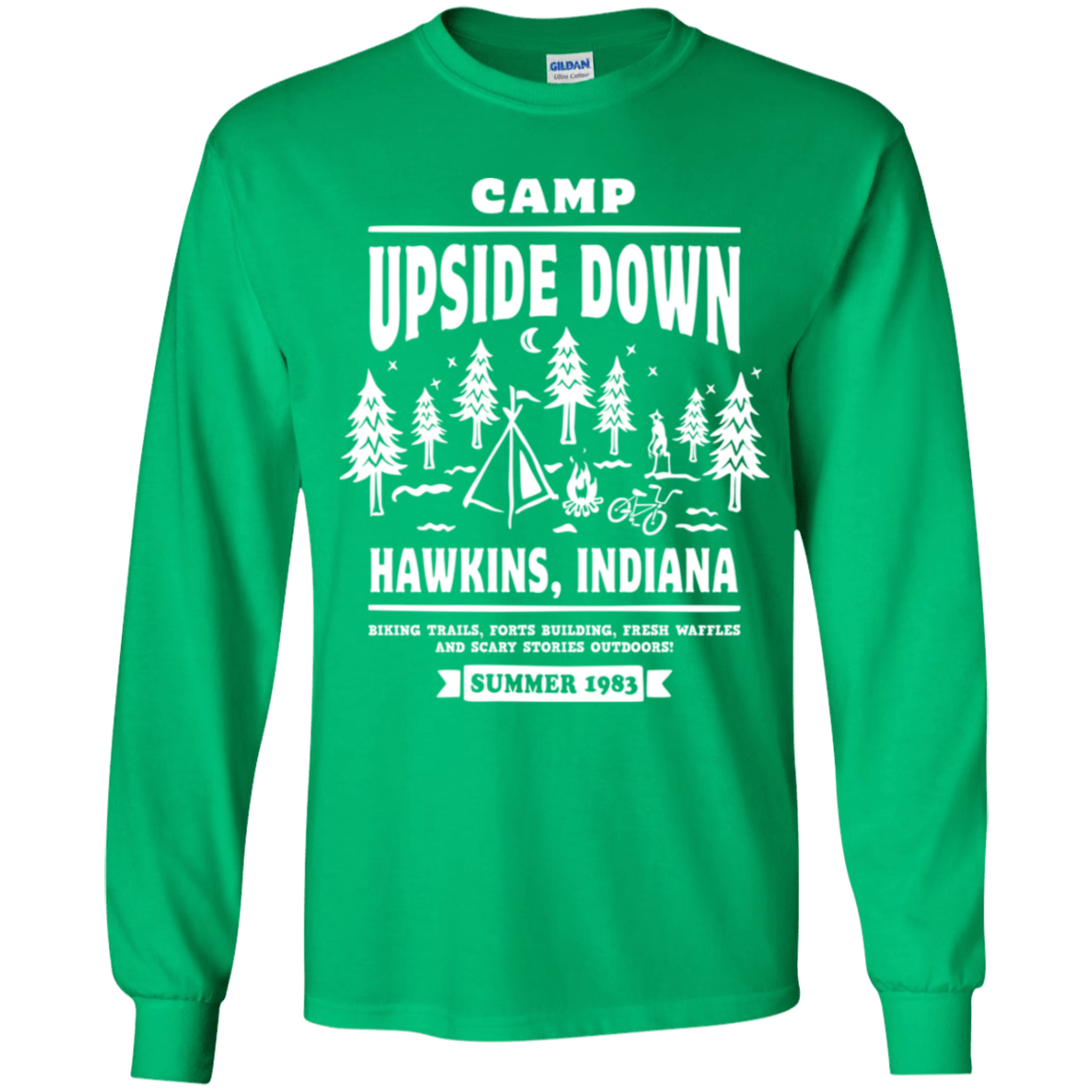 T-Shirts Irish Green / YS Camp Upside Down Youth Long Sleeve T-Shirt