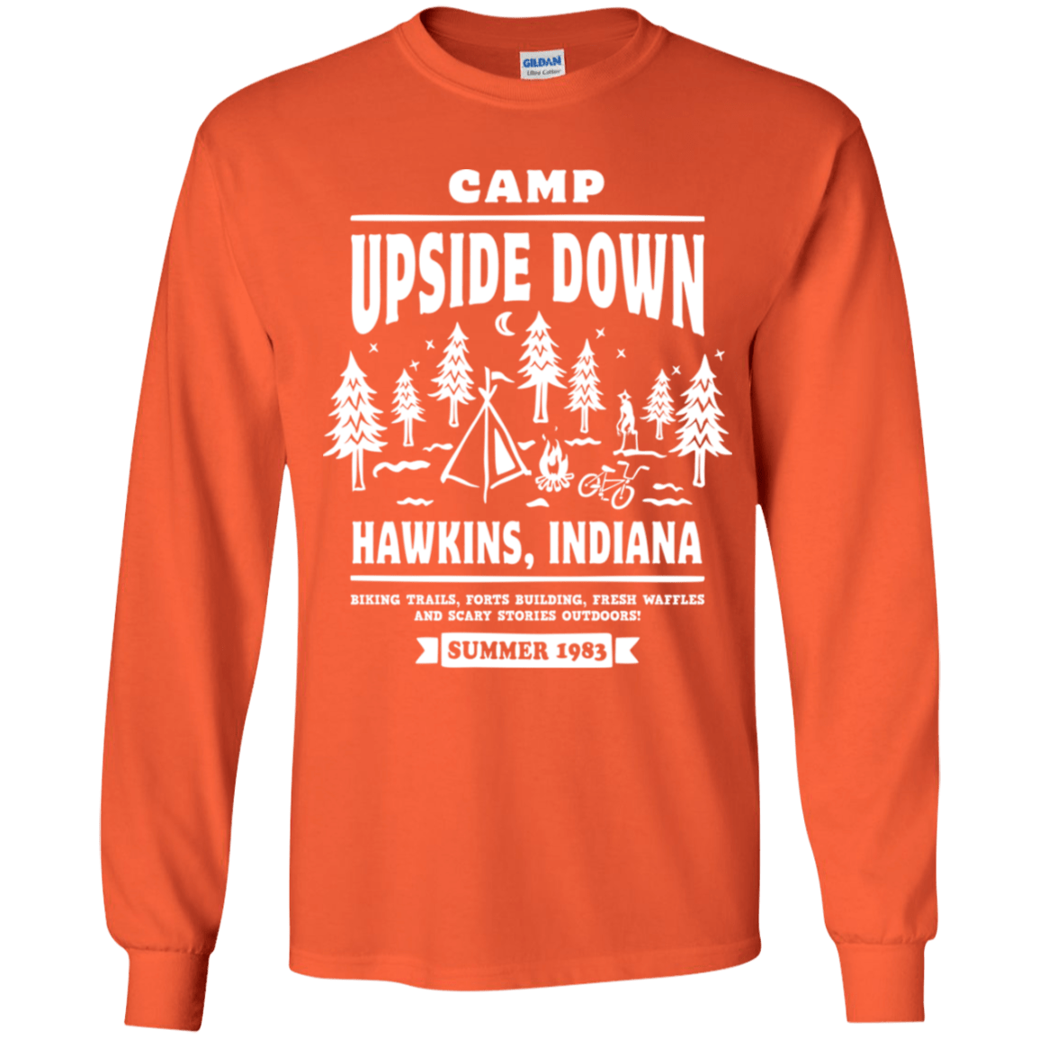 T-Shirts Orange / YS Camp Upside Down Youth Long Sleeve T-Shirt