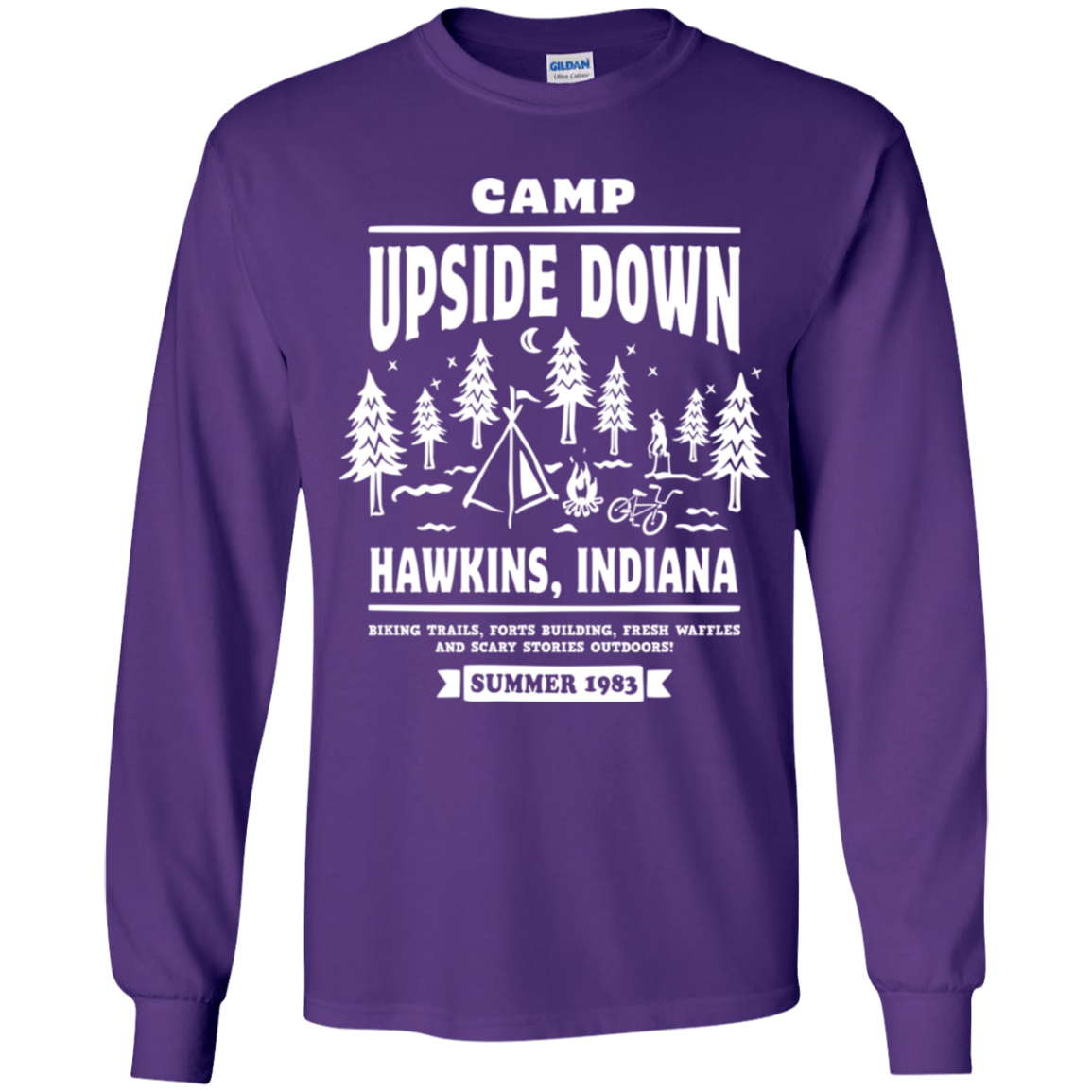 T-Shirts Purple / YS Camp Upside Down Youth Long Sleeve T-Shirt