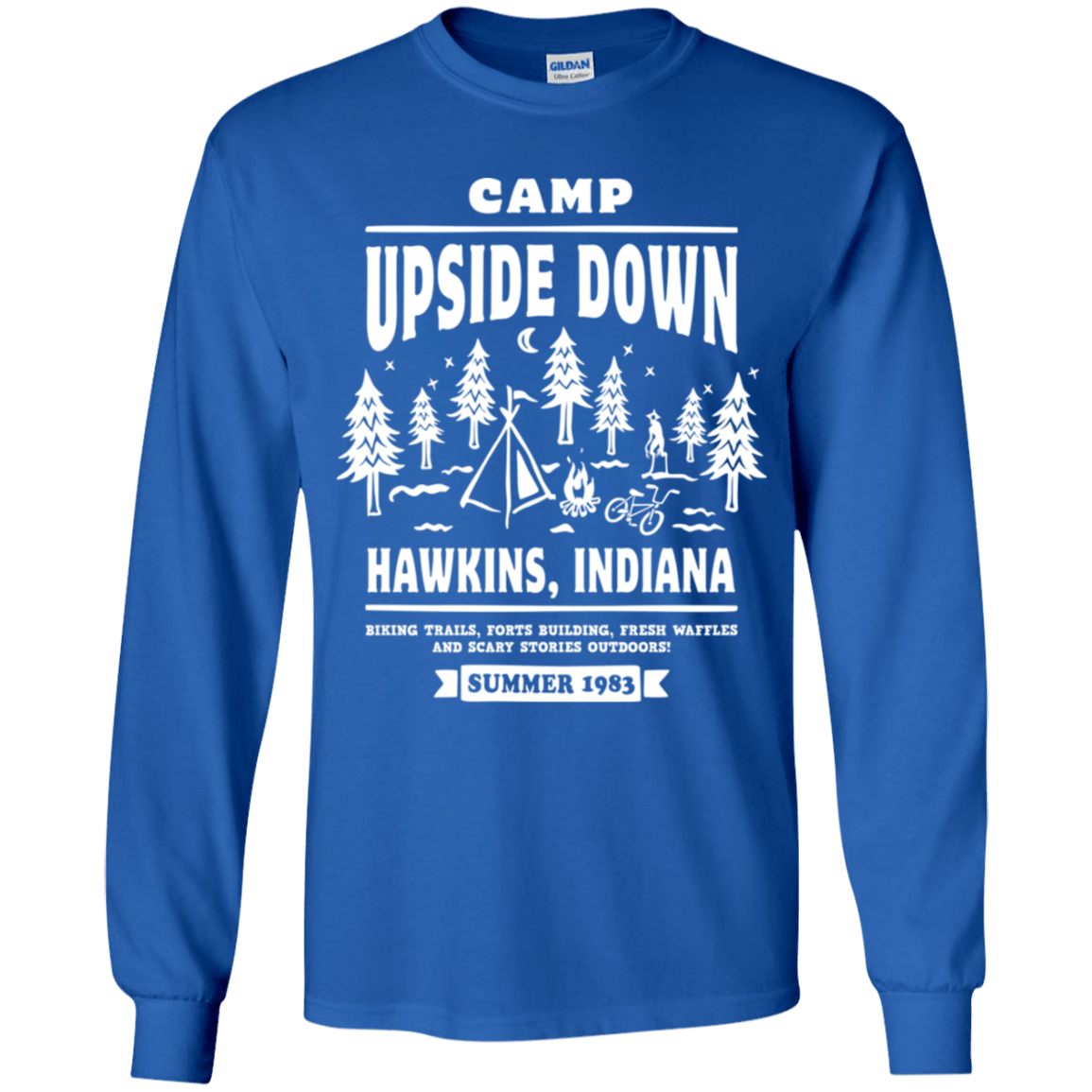 T-Shirts Royal / YS Camp Upside Down Youth Long Sleeve T-Shirt