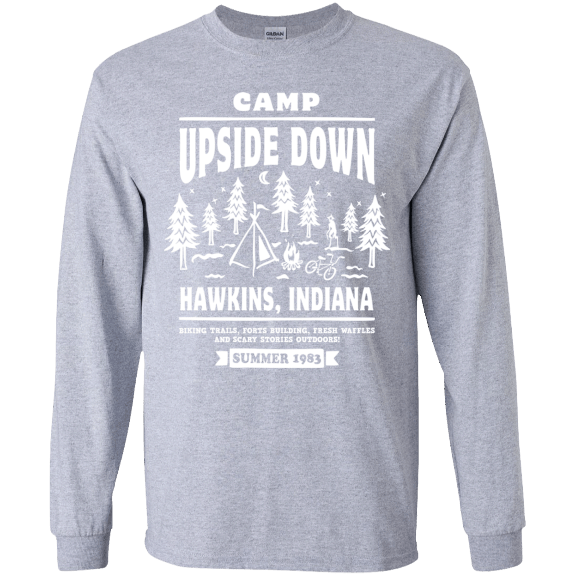 T-Shirts Sport Grey / YS Camp Upside Down Youth Long Sleeve T-Shirt