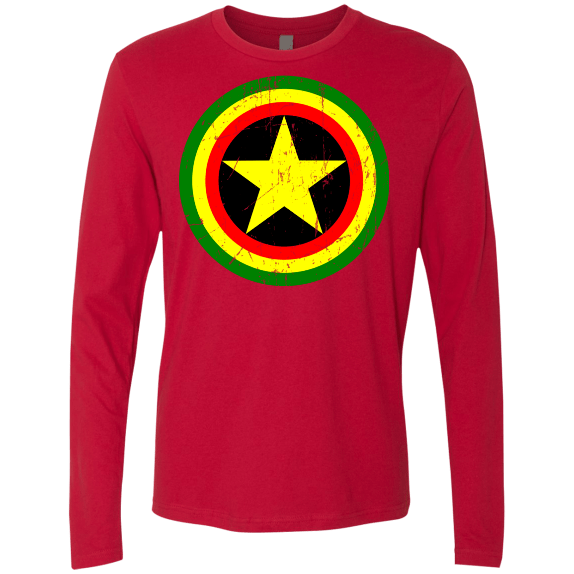 T-Shirts Red / Small Captain Rasta Men's Premium Long Sleeve