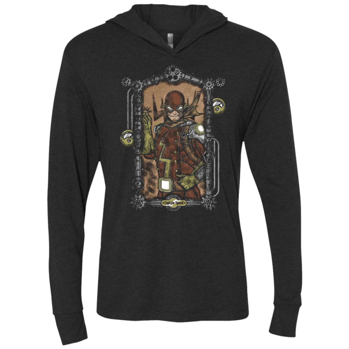 T-Shirts Vintage Black / X-Small Captain Speed Triblend Long Sleeve Hoodie Tee