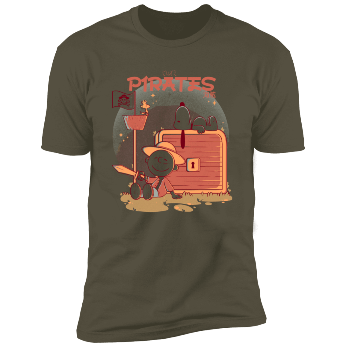 T-Shirts Military Green / S Cute Pirates Men's Premium T-Shirt