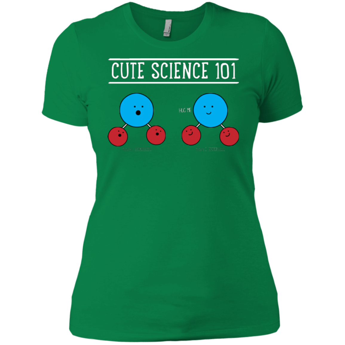 T-Shirts Kelly Green / X-Small Cute Science - Hydrophobic & Hydrophillic Women's Premium T-Shirt