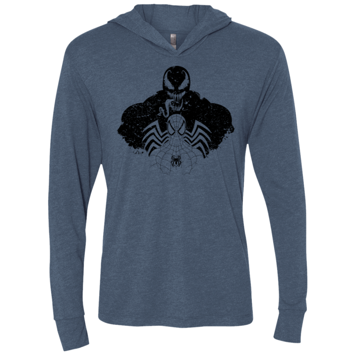 T-Shirts Indigo / X-Small Dark Spider Shadow Triblend Long Sleeve Hoodie Tee