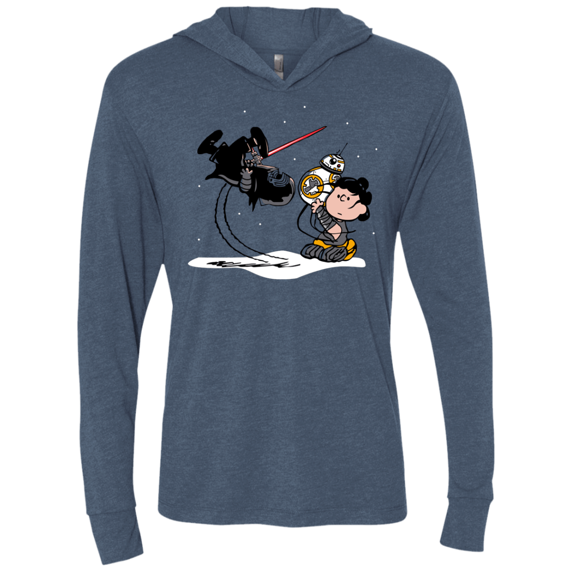 T-Shirts Indigo / X-Small Darkness Falls Triblend Long Sleeve Hoodie Tee