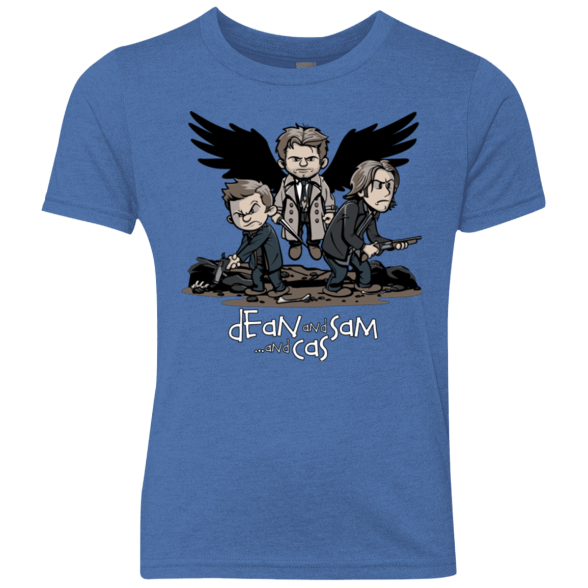 T-Shirts Vintage Royal / YXS Dean Sam Cas Youth Triblend T-Shirt