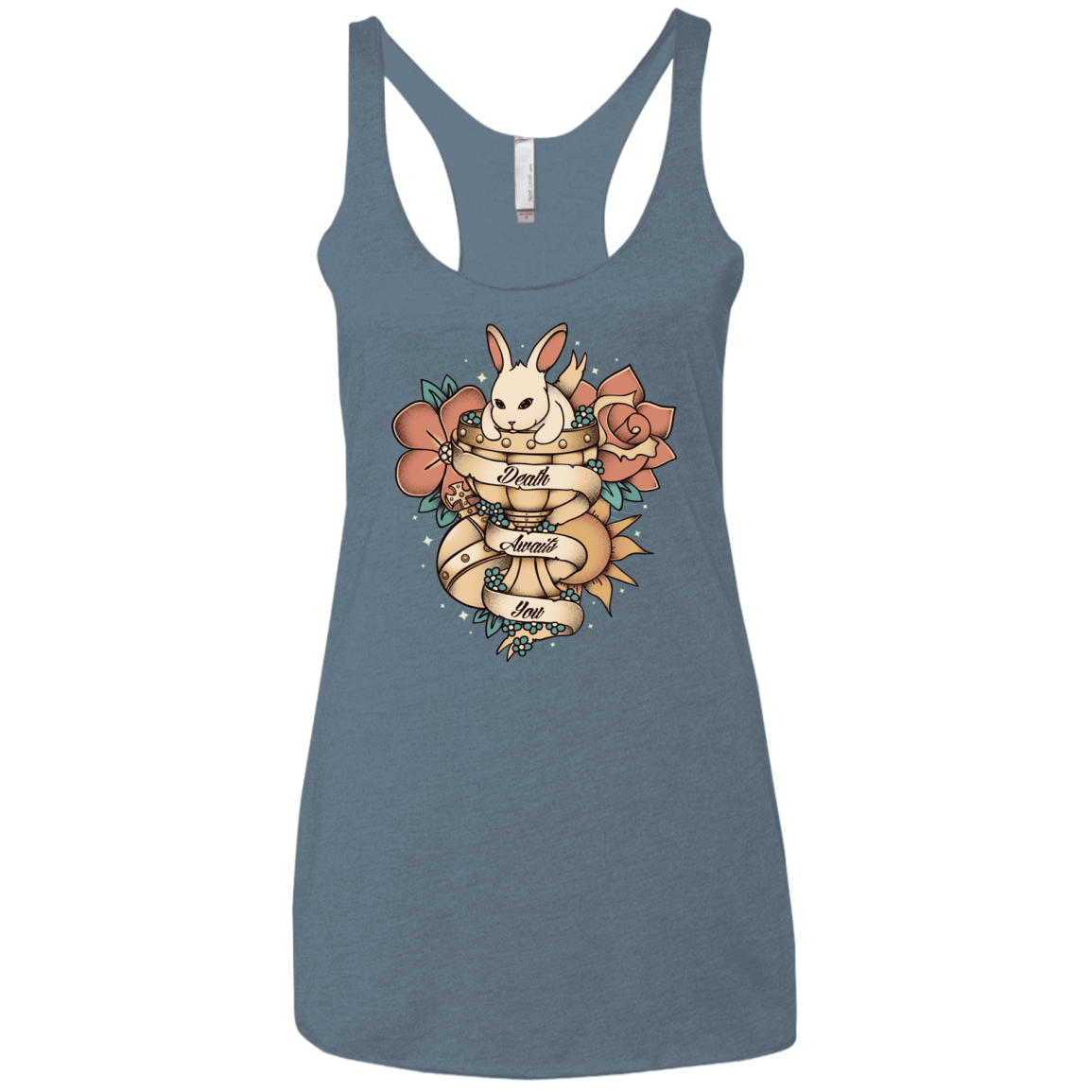 T-Shirts Indigo / X-Small Death Awaits You Women's Triblend Racerback Tank