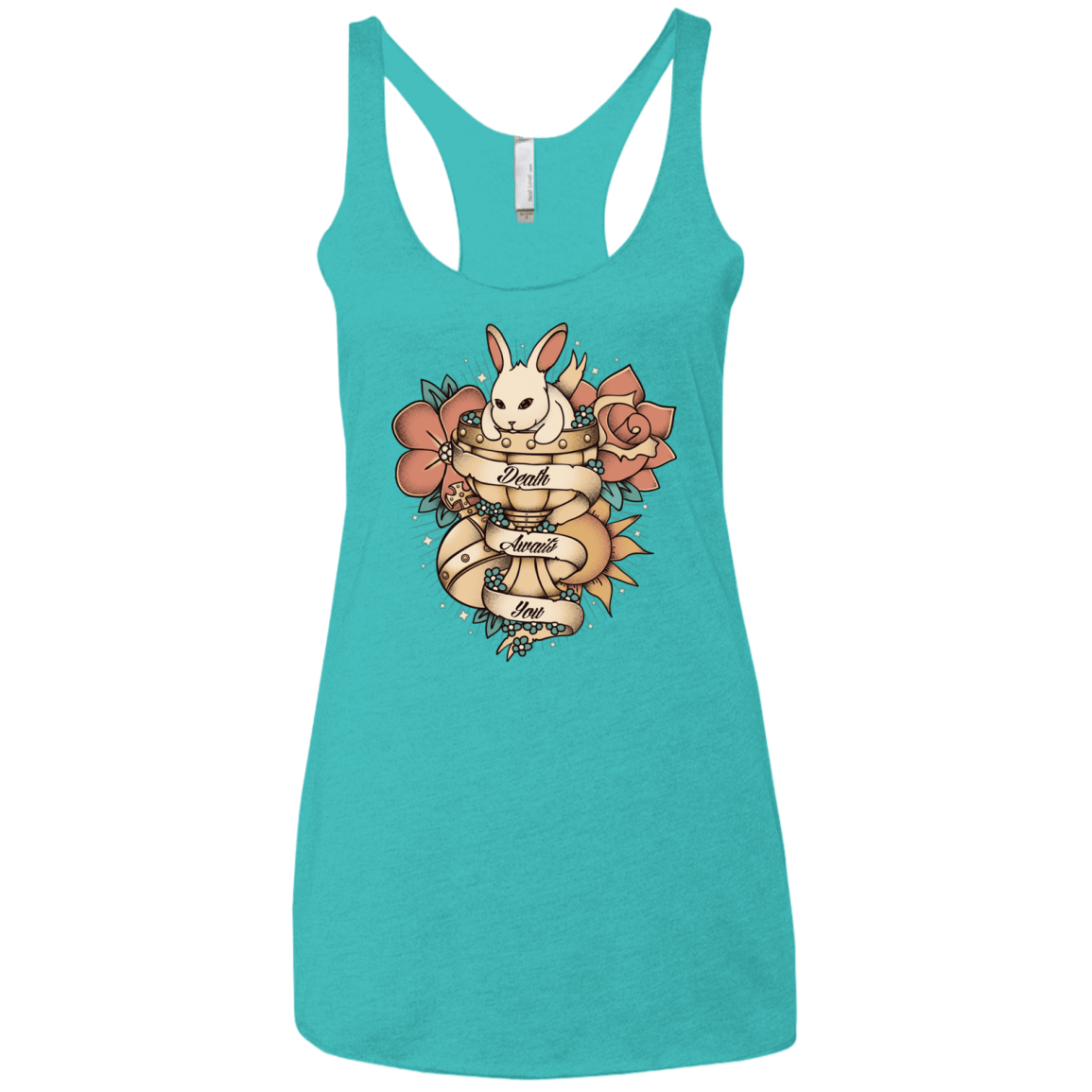 T-Shirts Tahiti Blue / X-Small Death Awaits You Women's Triblend Racerback Tank