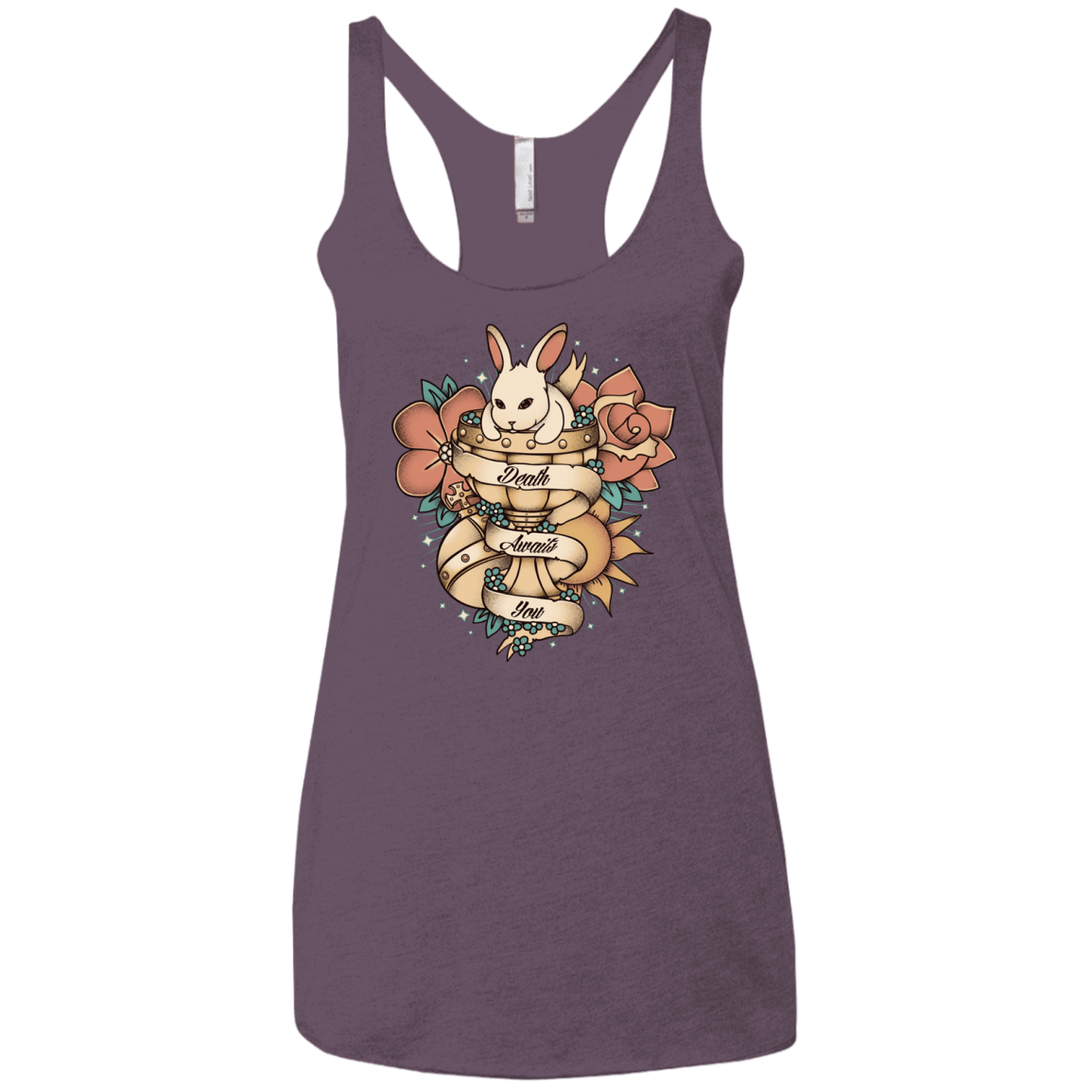 T-Shirts Vintage Purple / X-Small Death Awaits You Women's Triblend Racerback Tank