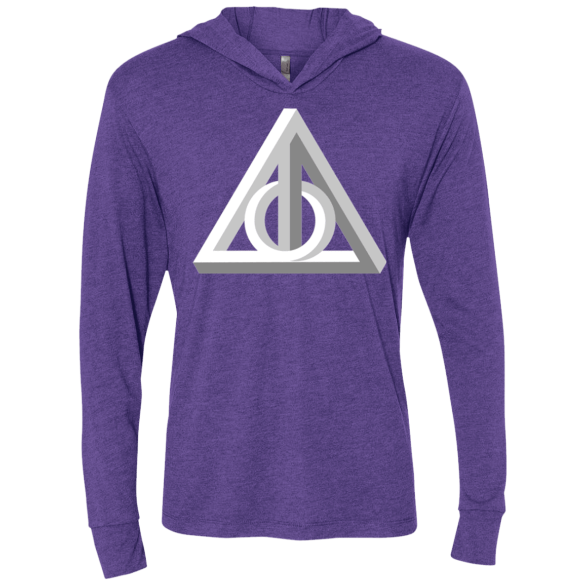 T-Shirts Purple Rush / X-Small Deathly Impossible Hallows Triblend Long Sleeve Hoodie Tee