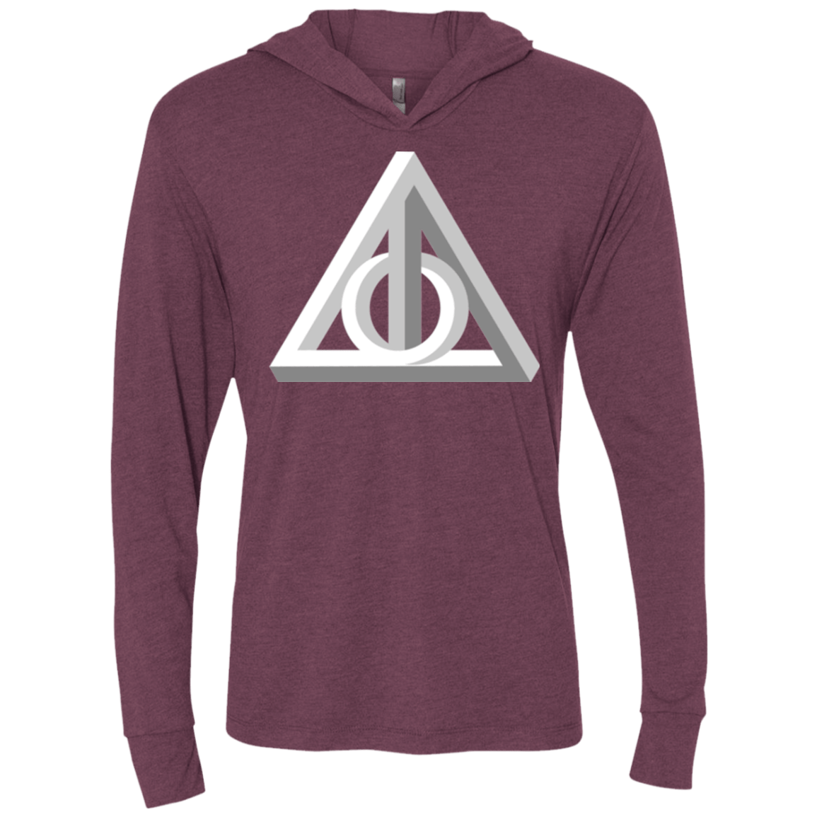T-Shirts Vintage Purple / X-Small Deathly Impossible Hallows Triblend Long Sleeve Hoodie Tee
