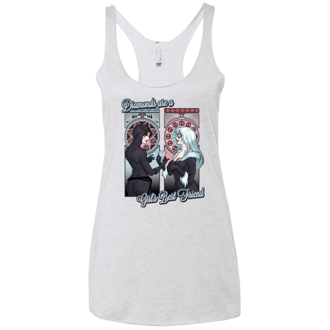 T-Shirts Heather White / X-Small Diamonds are a Girl's Best Friend Women's Triblend Racerback Tank