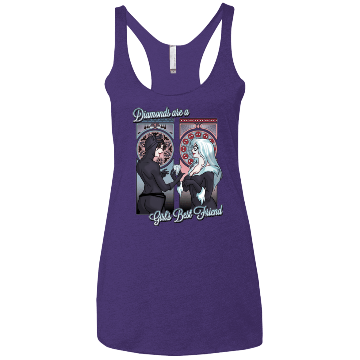 T-Shirts Purple / X-Small Diamonds are a Girl's Best Friend Women's Triblend Racerback Tank