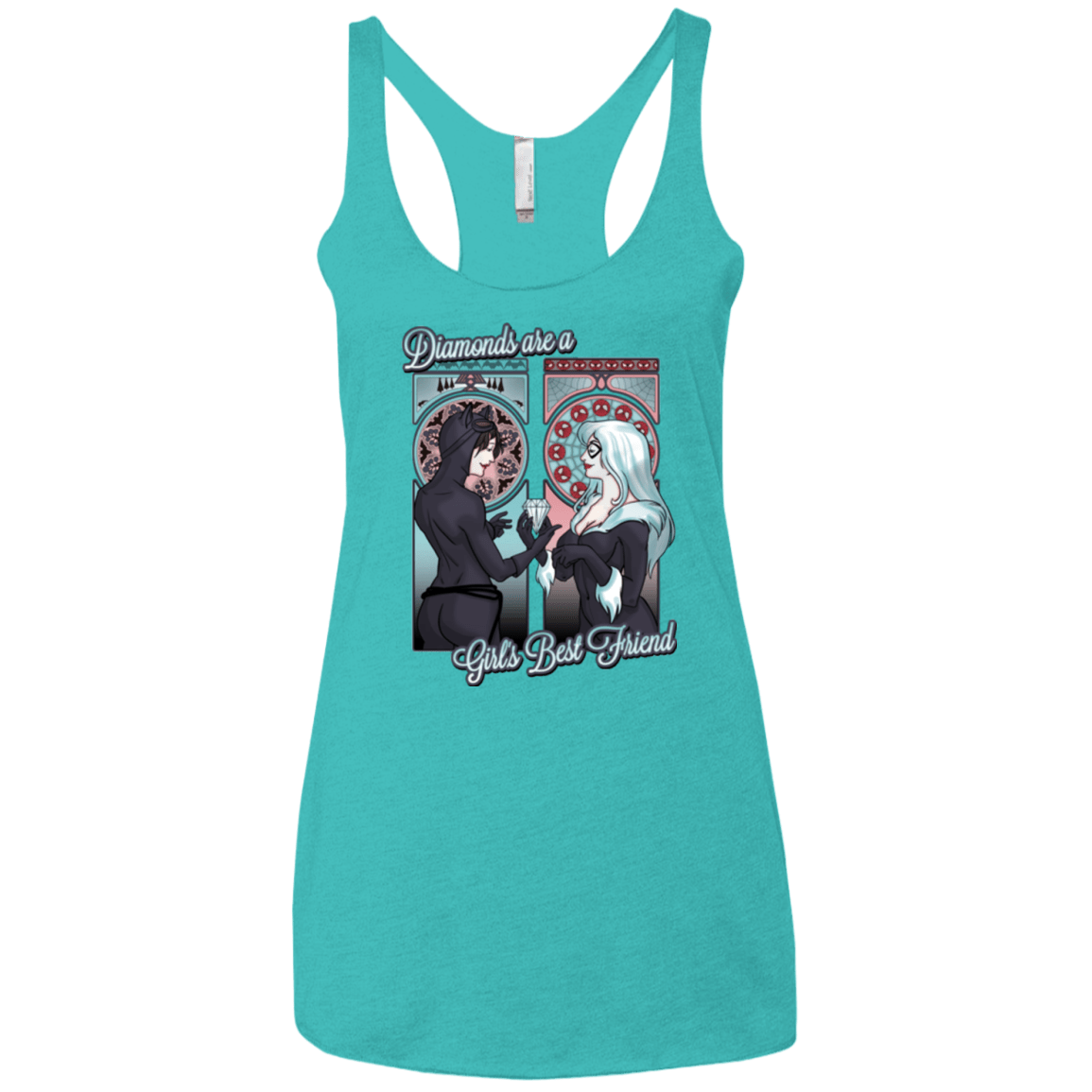 T-Shirts Tahiti Blue / X-Small Diamonds are a Girl's Best Friend Women's Triblend Racerback Tank