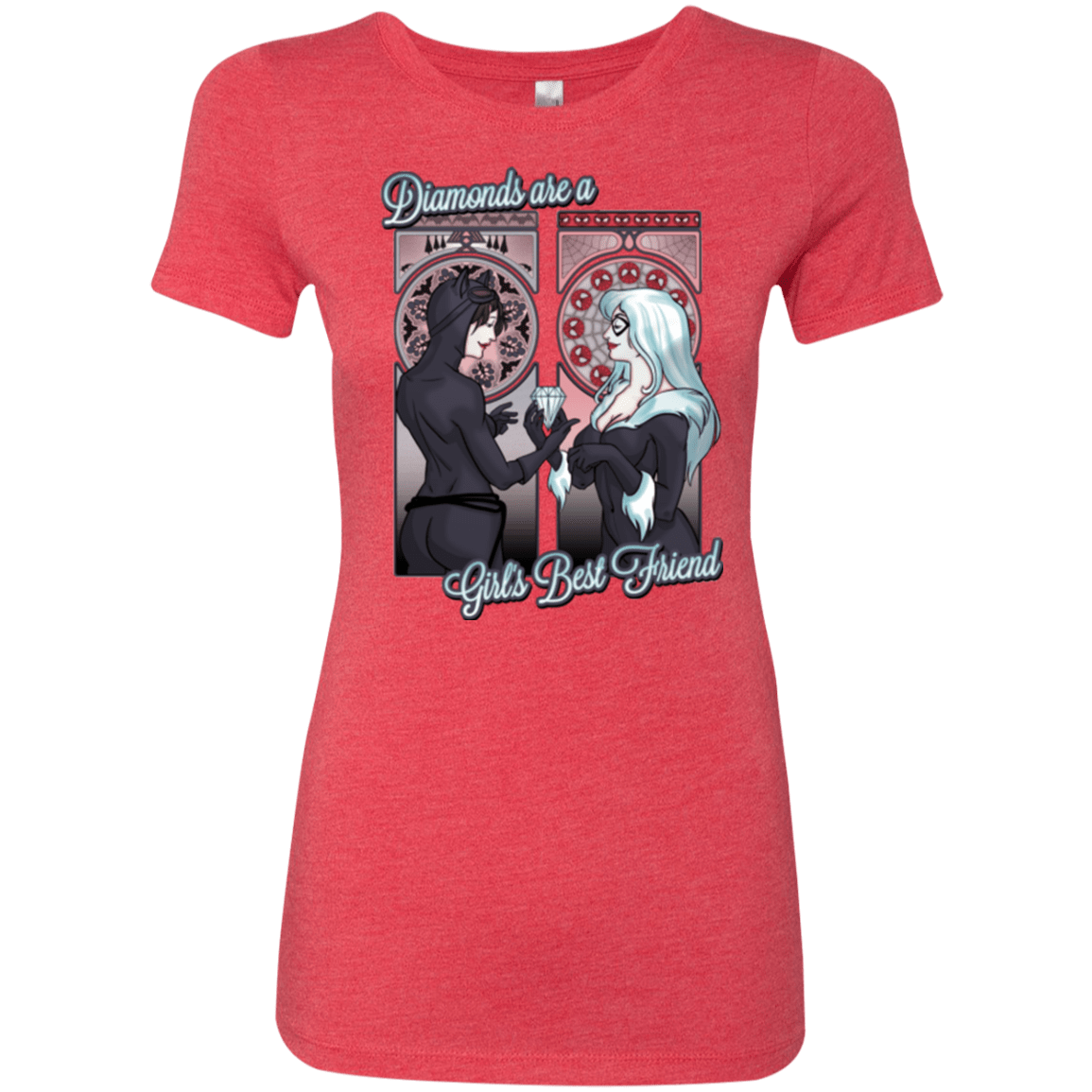 T-Shirts Vintage Red / Small Diamonds are a Girl's Best Friend Women's Triblend T-Shirt